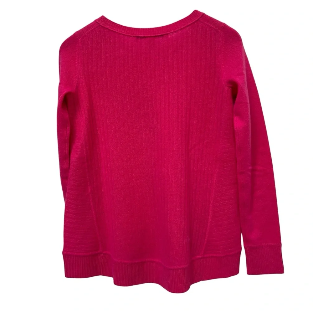DVF 100% Cashmere Hot Flamingo Pink Sweather Sz Petite Hi-Low Barbie Doll‎